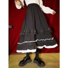 Tiered Ruffled Midi A-line Skirt