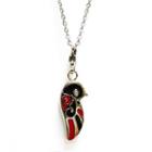 Love Bird Pendant With Necklace Red , Black - One Size