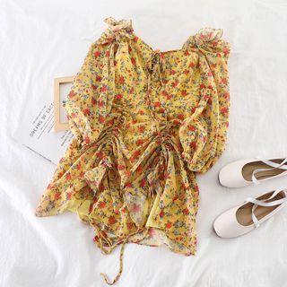 Floral Print Drawstring Dress