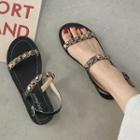 Embellished Flat Slingback Sandals