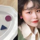 Matte Geometric Earring 0125a# - 1 Pair - Normal Needle - Purple & Blue - One Size