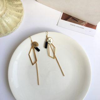 Geometric Drop Earring 1 Pair - Gold Hook Earring - One Size