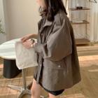 Epaulette Funnel-neck Oversized Field Jacket