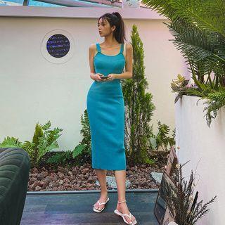 Sleeveless Bodycon Long Knit Dress