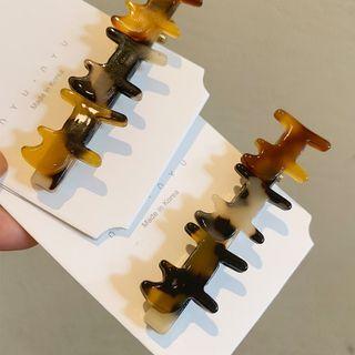 Cat Acetate Hair Clip 1pc - Brown & Beige - One Size