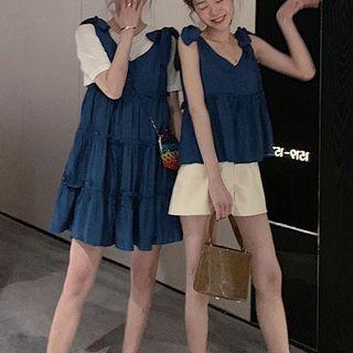 Bow Sleeveless V-neck Top / Dress