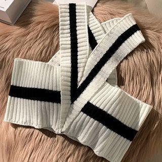 Knit Cropped Camisole Top Black & White - One Size
