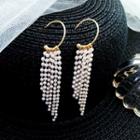 Faux Pearl Fringed Earring 1 Pair - C Shape Pearl - One Size