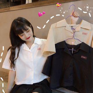 Loose-fit Short-sleeve Cropped Shirt