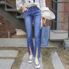 Slit-side Washed Jeans