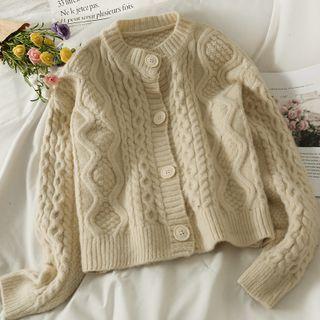 Crew-neck Cable-knit Loose Sweater