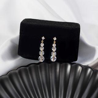 Rhinestone Dangle Earring 1 Pair - E2526 - As Shown In Figure - One Size