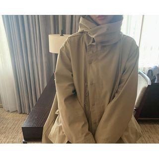 Hooded Cargo-pocket Safari Coat