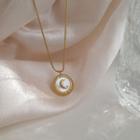 Moon Pendant Alloy Necklace 1 Pc - Necklace - Gold - One Size