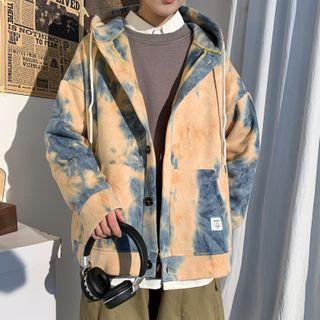 Tie-dyed Hooded Single-breasted Jacket