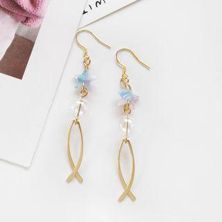 Resin Star Glass Ball Alloy Dangle Earring