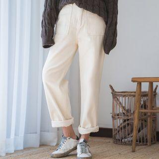 Brushed Fleece Lined Stiaght-cut Pants