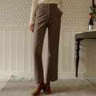 Slit-hem Napped Boot-cut Dress Pants