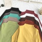 Multi-color High-neck Long-sleeve Sweater