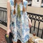 Sleeveless Tie-dyed Mini A-line Dress