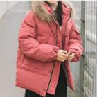 Faux-fur Hooded Loose-fit Padded Jacket