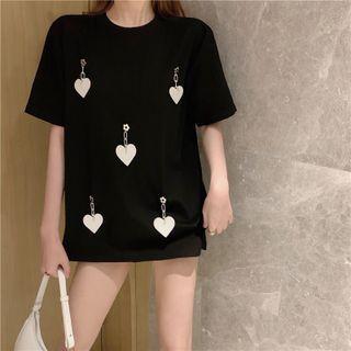 Short-sleeve Round Neck Sweetheart T-shirt
