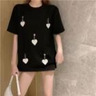 Short-sleeve Round Neck Sweetheart T-shirt