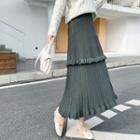 Ruffled Maxi A-line Skirt