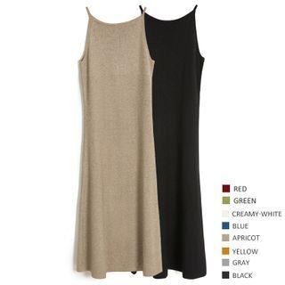 Spaghetti-strap Maxi A-line Knit Dress