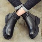 Faux-leather Platform Short Boots