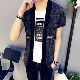 Short-sleeve Mock Two Piece Lettering T-shirt