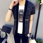 Short-sleeve Mock Two Piece Lettering T-shirt
