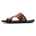 Lace-up Genuine-leather Flat Slide Sandals