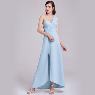 Plain One Shoulder Bridesmaid Dress