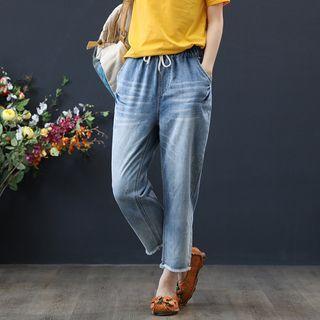 Raw Hem Harem Jeans