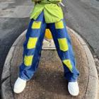 High-waist Loose-fit Distressed Wide-leg Jeans