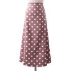 Corduroy Polka Dotted Midi A-line Skirt