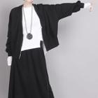 Batwing-sleeve Zip-up Jacket