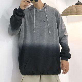 Lettering Ombr  Hoodie