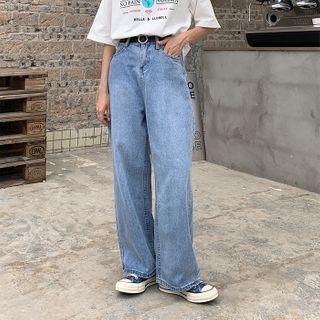 Denim High-waist Straight Cut Pants