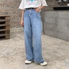 Denim High-waist Straight Cut Pants