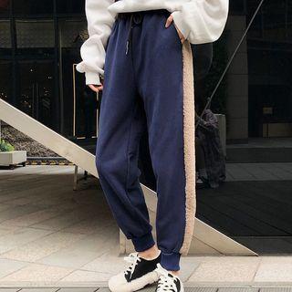 Fleece Panel Drawstring Sweatpants