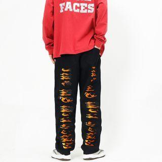 Lettering Loose Fit Pants