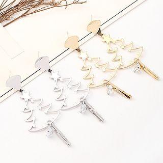 Rhinestone Christmas Tree Dangle Earring