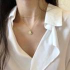925 Sterling Silver Coin Pendant Layered Choker Necklace
