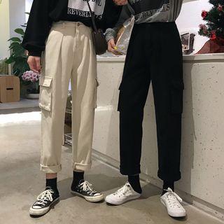 Harem Cargo Pants / Straight-leg Jeans / Belt / Set