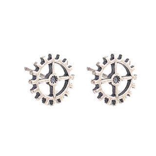 Gear Sterling Silver Earring 1 Pair - Silver - One Size