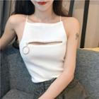 Halter-neck Zip Detail Top
