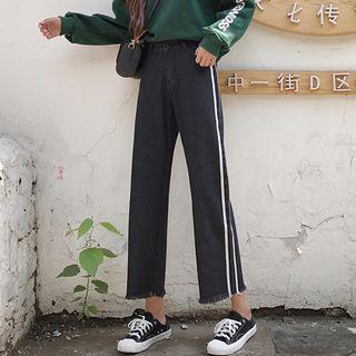 Stripe Fray Pants