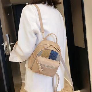 Color Block Panel Mini Backpack